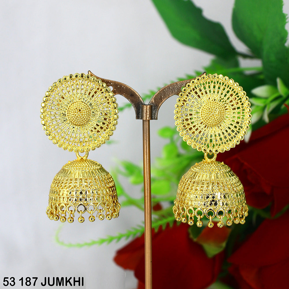 Mahavir Dye Gold Jhumki Earrings