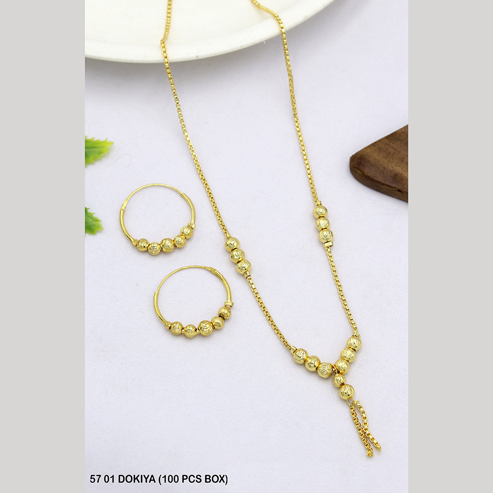 Mahavir Gold Plated Dokiya Necklace Set - Main Image