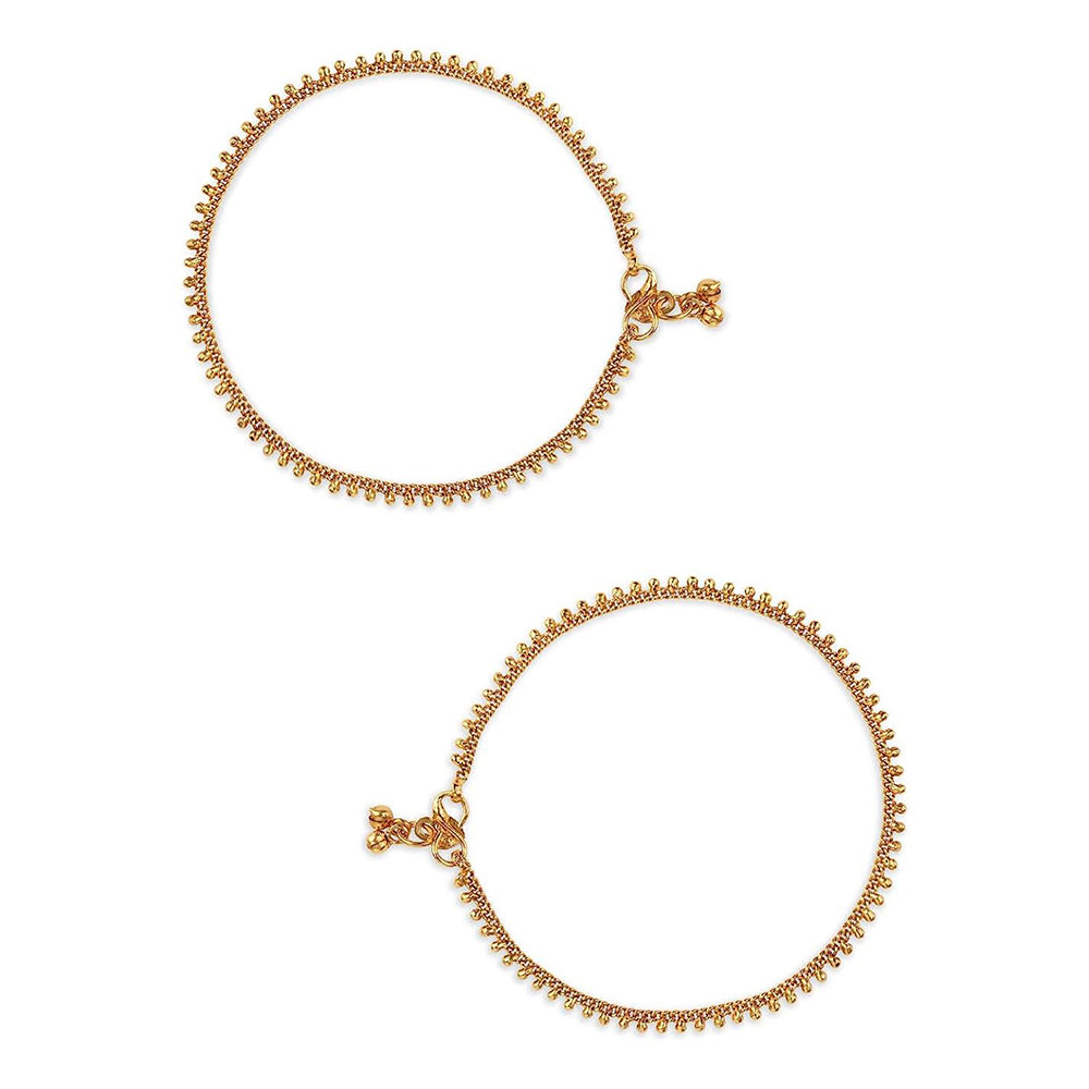 Etnico Traditional Gold Plated Payal Anklet For Girls & Women (A049FL)