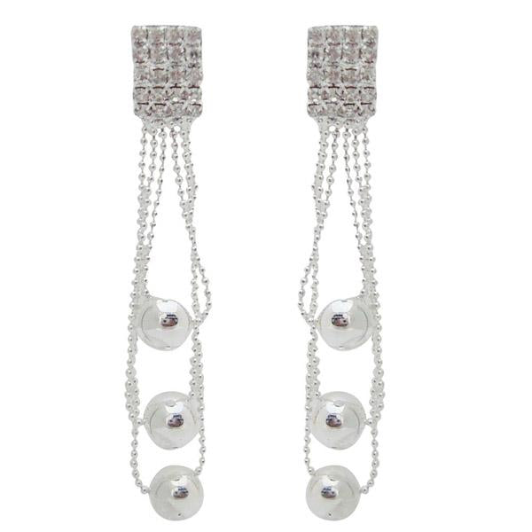 The99Jewel Austrian Stone Rhodium Plated Dangler Earrings - 1301153