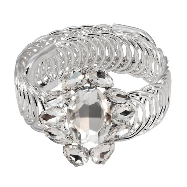 Urthn White Austrian Stone Pear Shape Adjustable kada - 1402117A