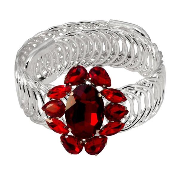 Urthn Red Austrian Stone Pear Shape Adjustable kada - 1402117B