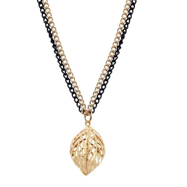 Urthn Glass Stone Gold Plated Double Chain Pendant - 1203251C