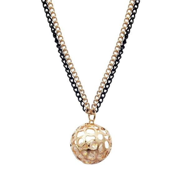 Urthn Glass Stone Gold Plated Double Chain Pendant - 1203252C