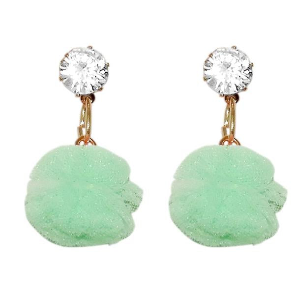 Urthn Austrian Stone Gold Plated Pompom Dangler Earring - 1310903E