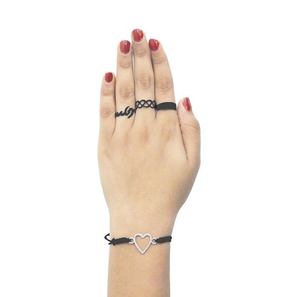 Urthn Three Finger Ring And Bracelet Set - 1502313