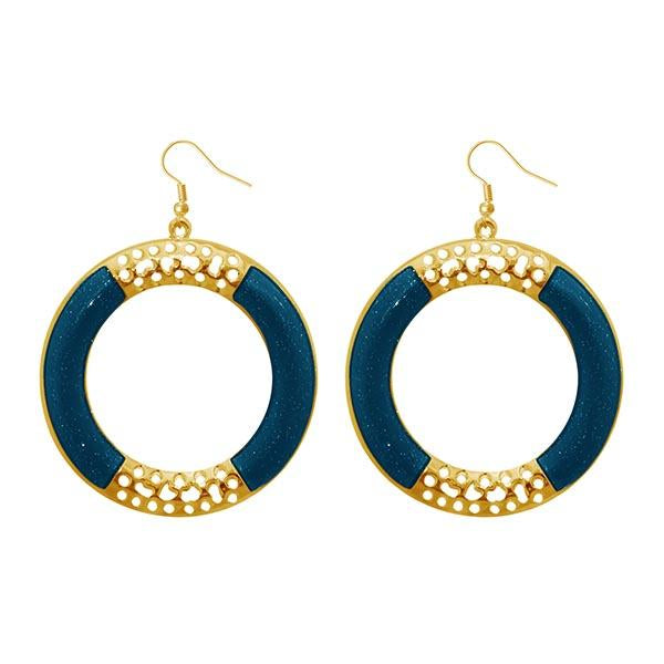 Urthn Gold Plated Blue Enamel Dangler Earrings - 1310116D