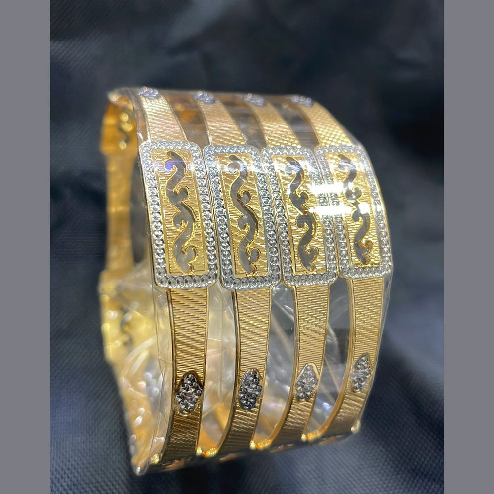 Ajanta Bangles Forming Look Tone Gold Silver Plated Pack of 12 Des