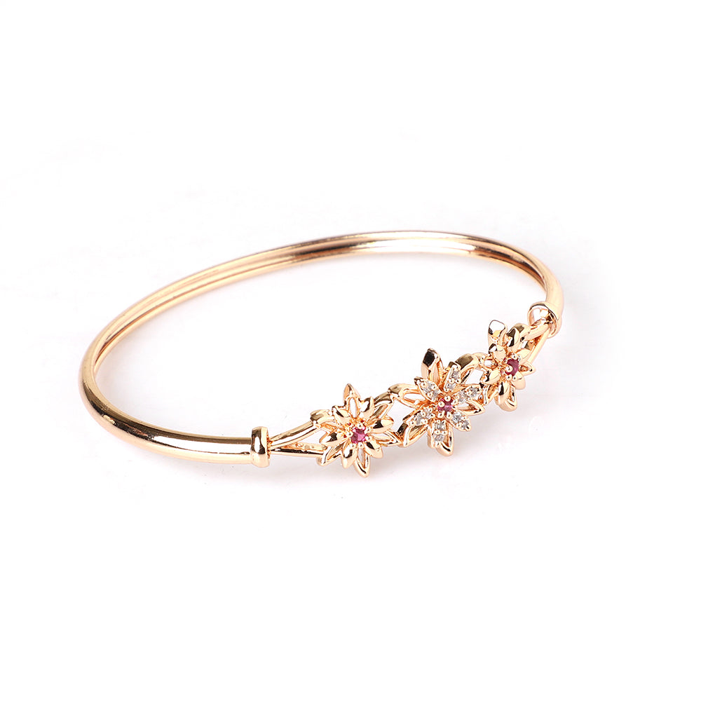 Etnico Rose Gold Plated Cubic Zirconia Bracelet Jewellery for Women & Girls (ADB191Q)