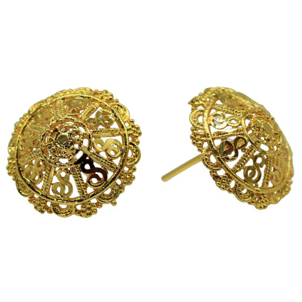 Mahavir Gold Plated Stud Earrings