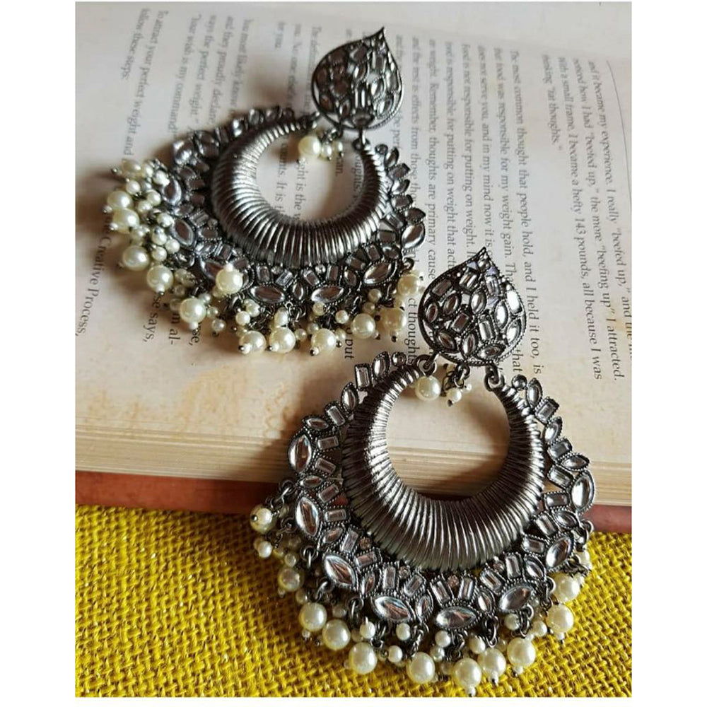 Blythediva Pack Of 3 Oxidised Plated Dangler Earrings