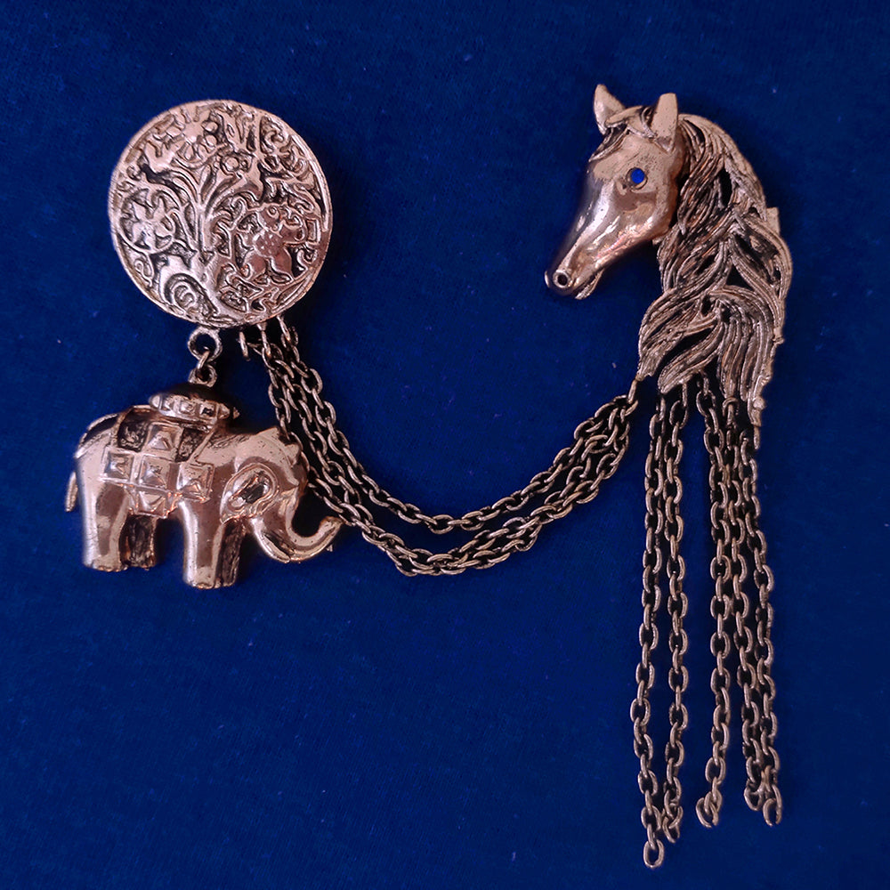 Rose gold plated baby brooch