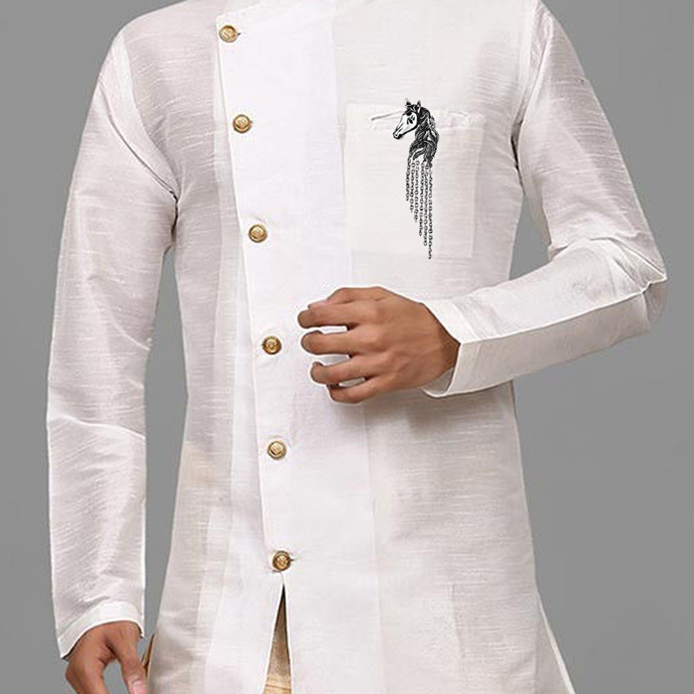 Mahi Antique Rosegold Plated Horse Shaped Tassel Chain Sherwani