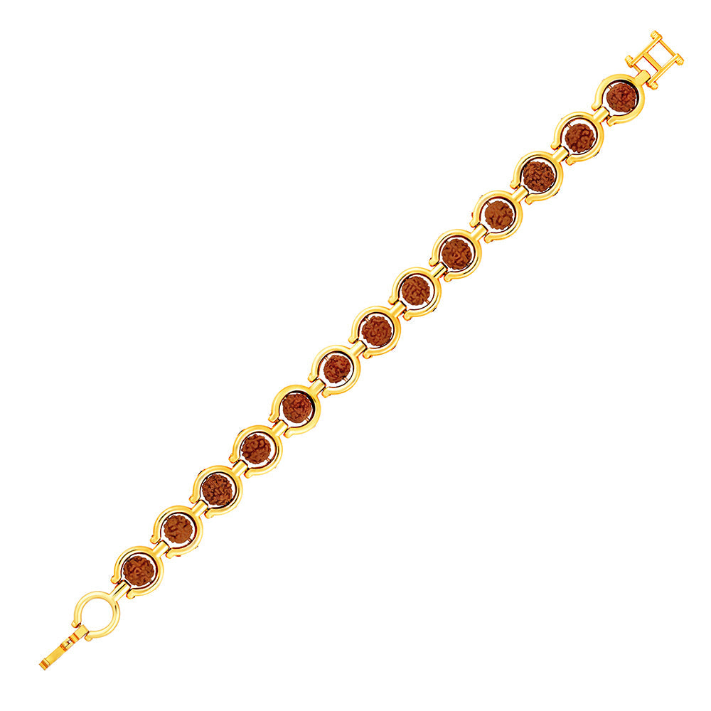 Mahi Gold Plated Rotating Rudraksh Bracelet with for Men (BR1101022G)