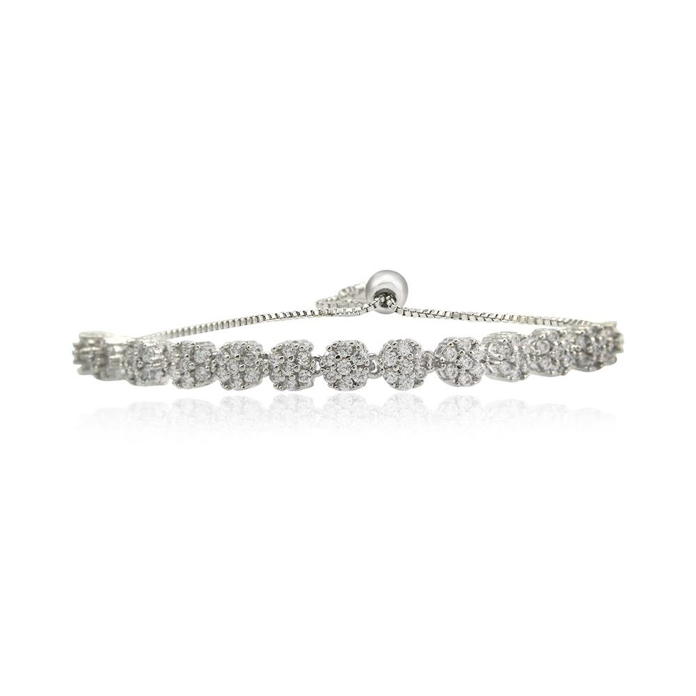 21 Nicole Jewellery Rhodium Plated Cubic Zirconia Adjustable Bracelet