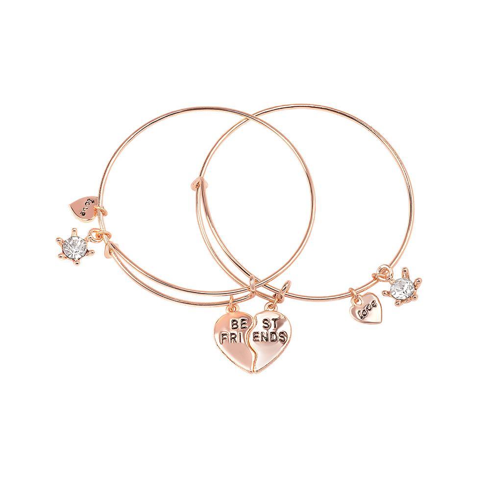 Mahi Rose Gold Plated Funky Best Friends Love Bracelets for Girls