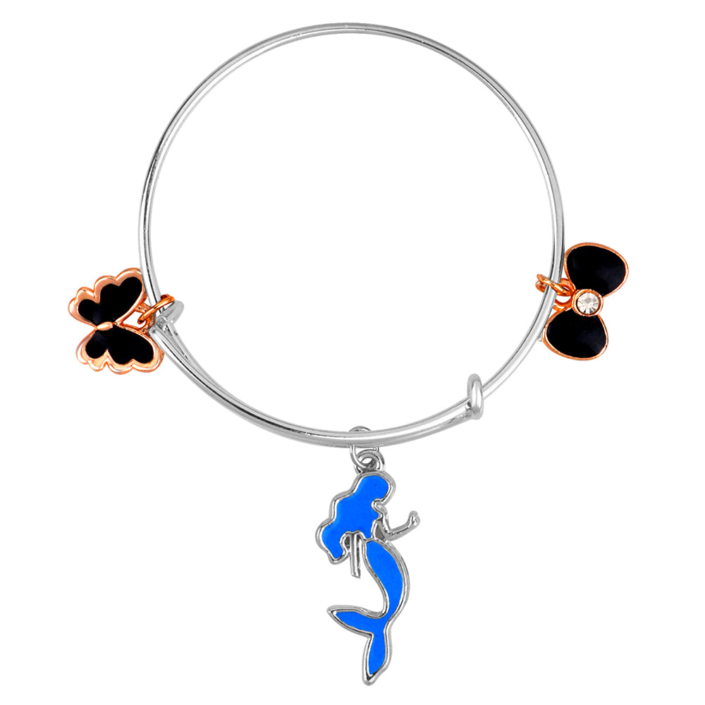 Mahi Mermaid Butterfly & Boo Shaped Enamel Work Charms Kids Bracelets for Girls (BRK1100970M)
