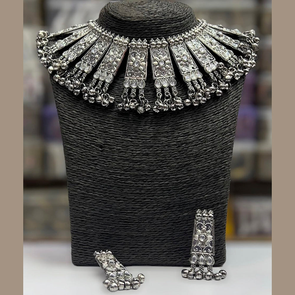 Blythediva Pack Of 3 Oxidised Choker Necklace Set