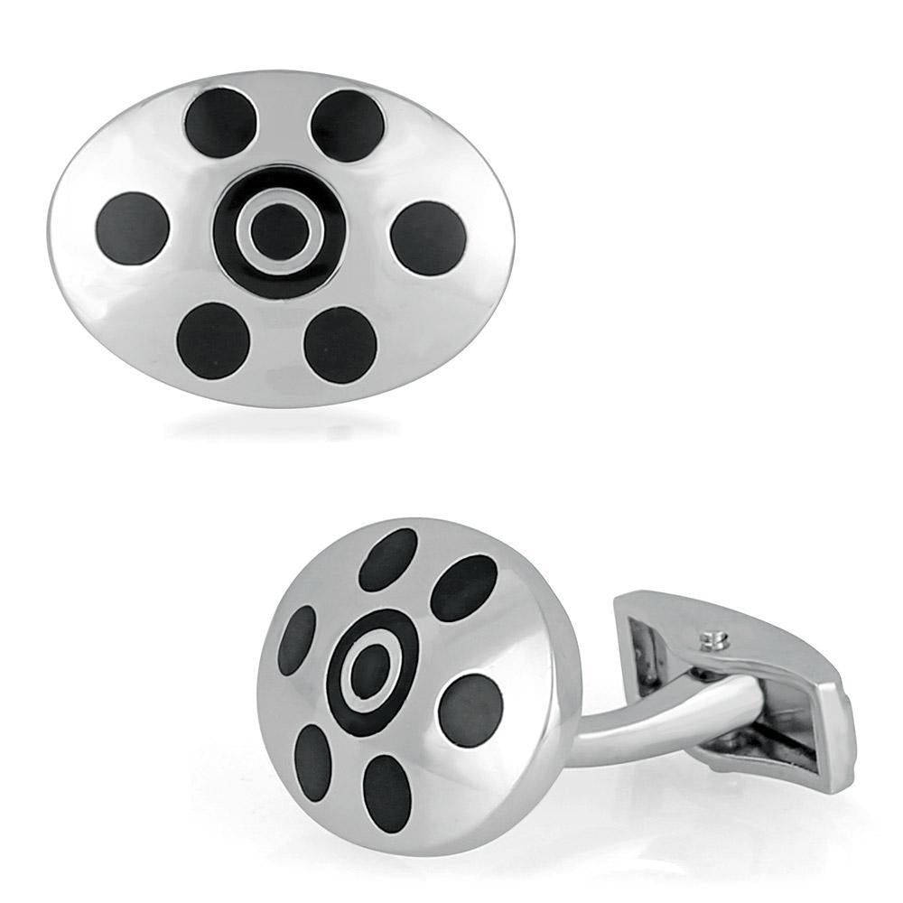 Mahi Oval Floral Pattern Cufflink