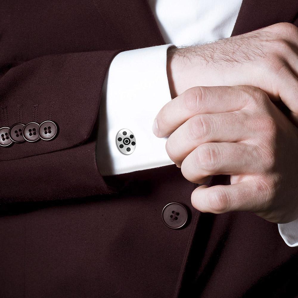 Mahi Oval Floral Pattern Cufflink