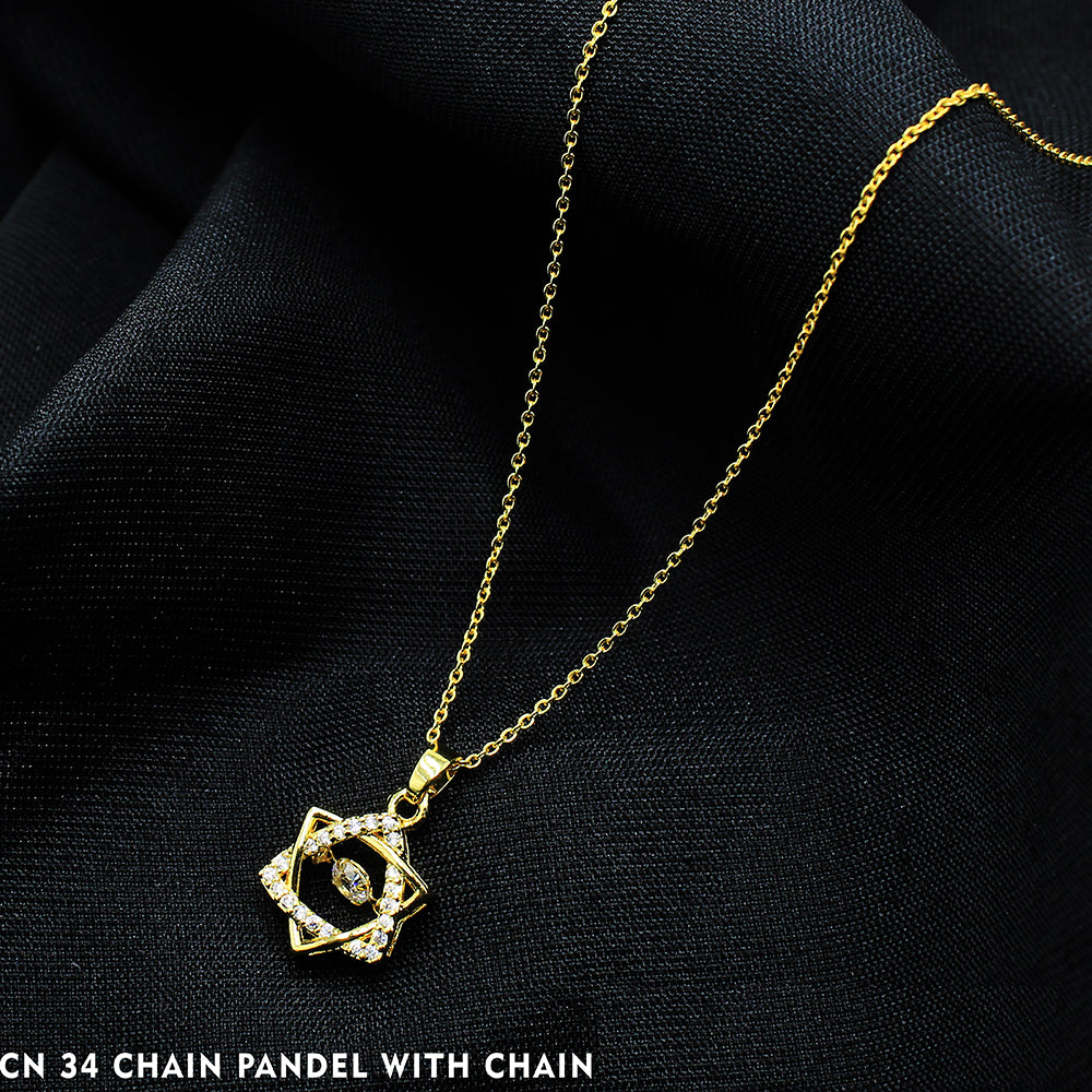 Mahavir Gold Plated Chain Pendant