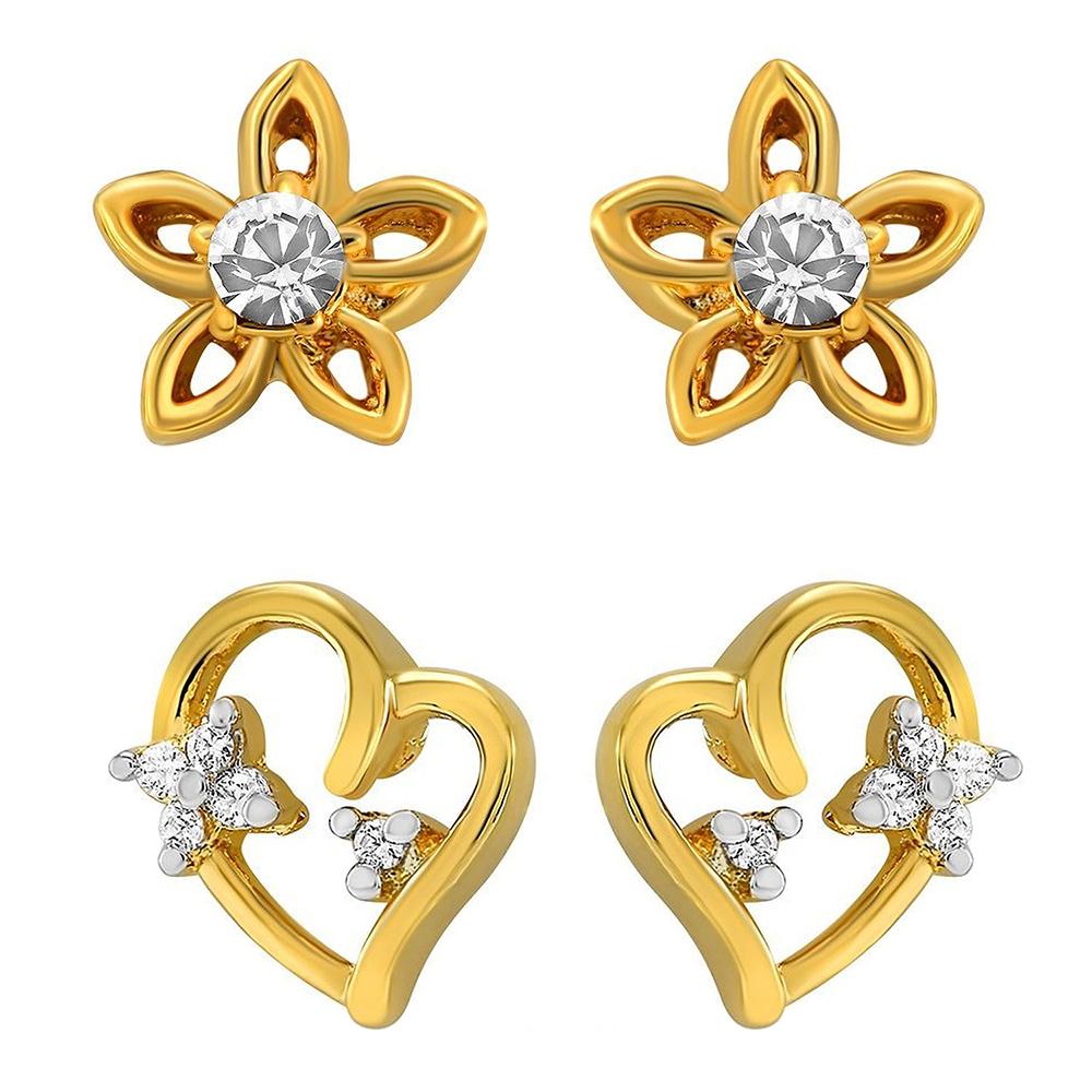 Mahi Combo of Glory gold plated two pair of earring & bracelet for Women