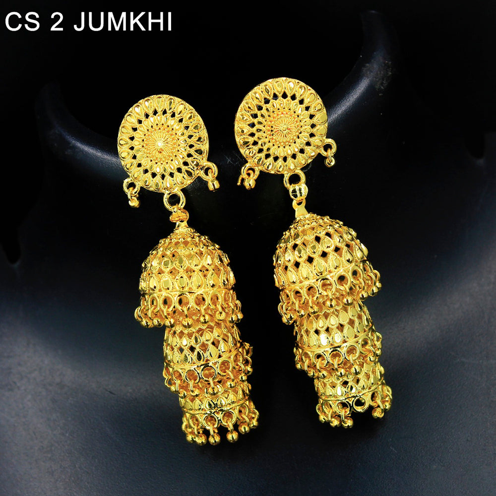 Mahavir Forming Gold Plated Jhumki Earrings