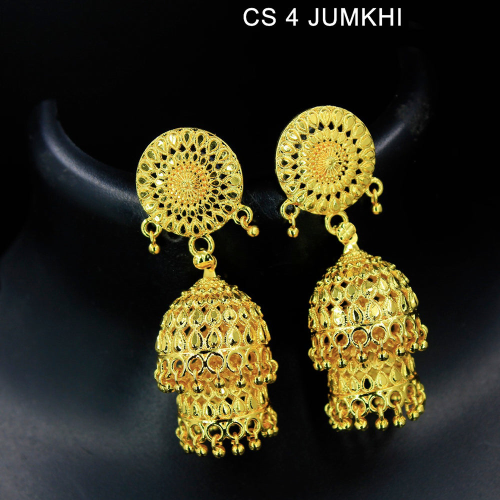 Mahavir Gold Plated Jhumki Earrings - CS Jumkhi 4