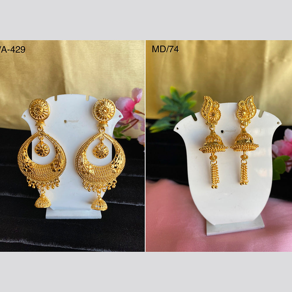 Mahavir Gold Earrings Combo