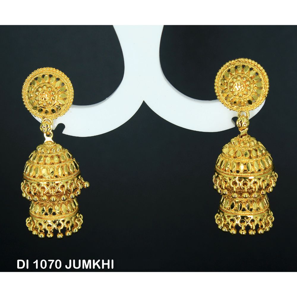 Mahavir Gold Plated Jhumki Earrings - DI Jumkhi 1070