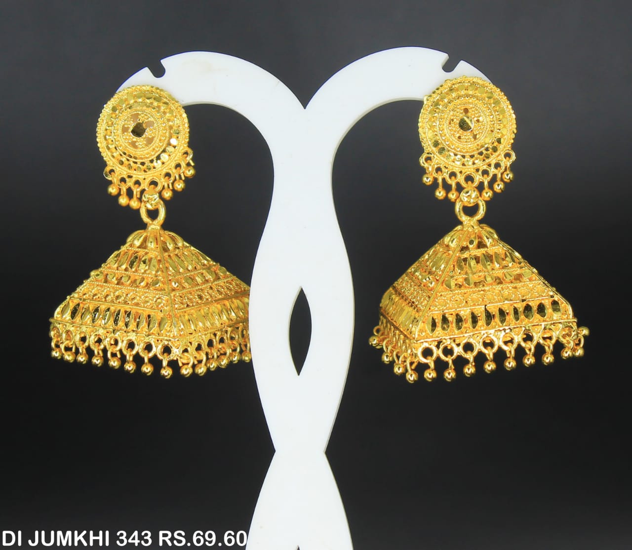 Mahavir Gold Plated Jhumki Earrings - DI Jumkhi 343
