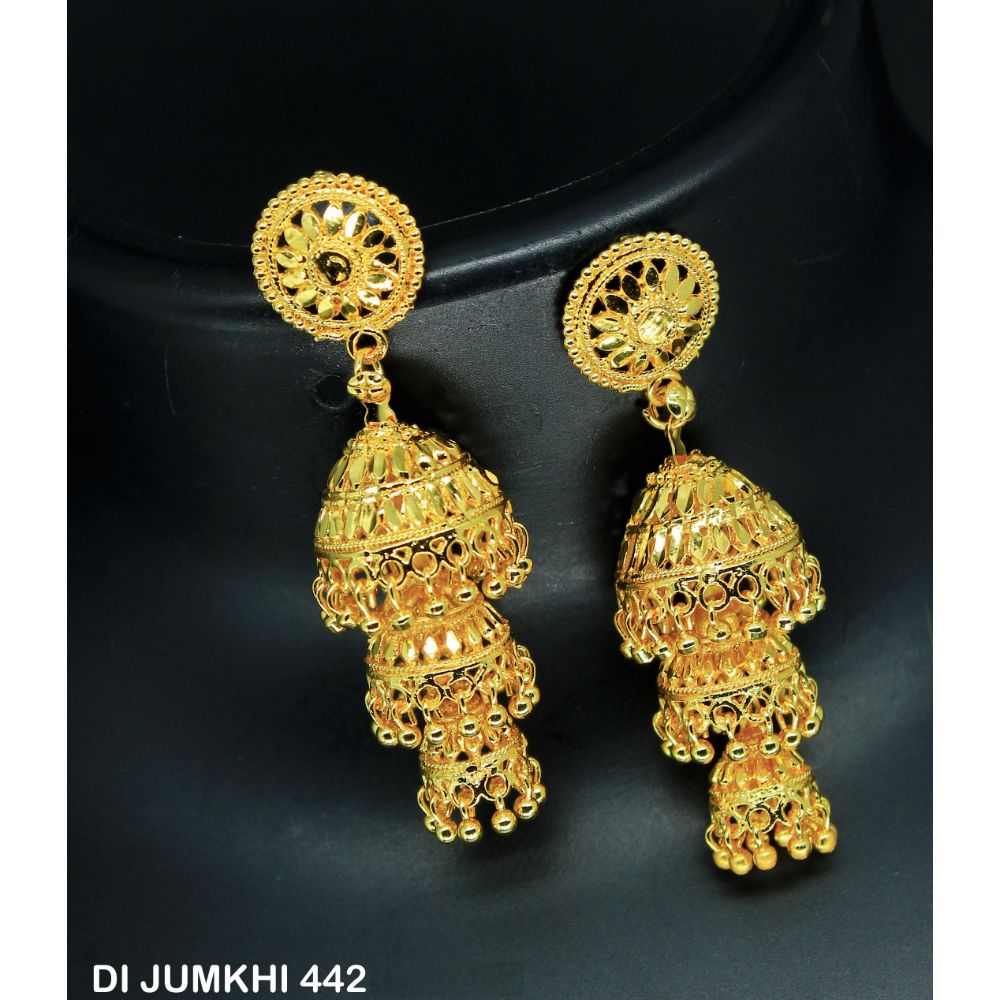 Mahavir Gold Plated Jhumki Earrings - DI Jumkhi 442
