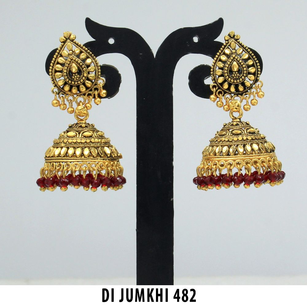 Mahavir Gold Plated Jhumki Earrings - DI Jumkhi 482
