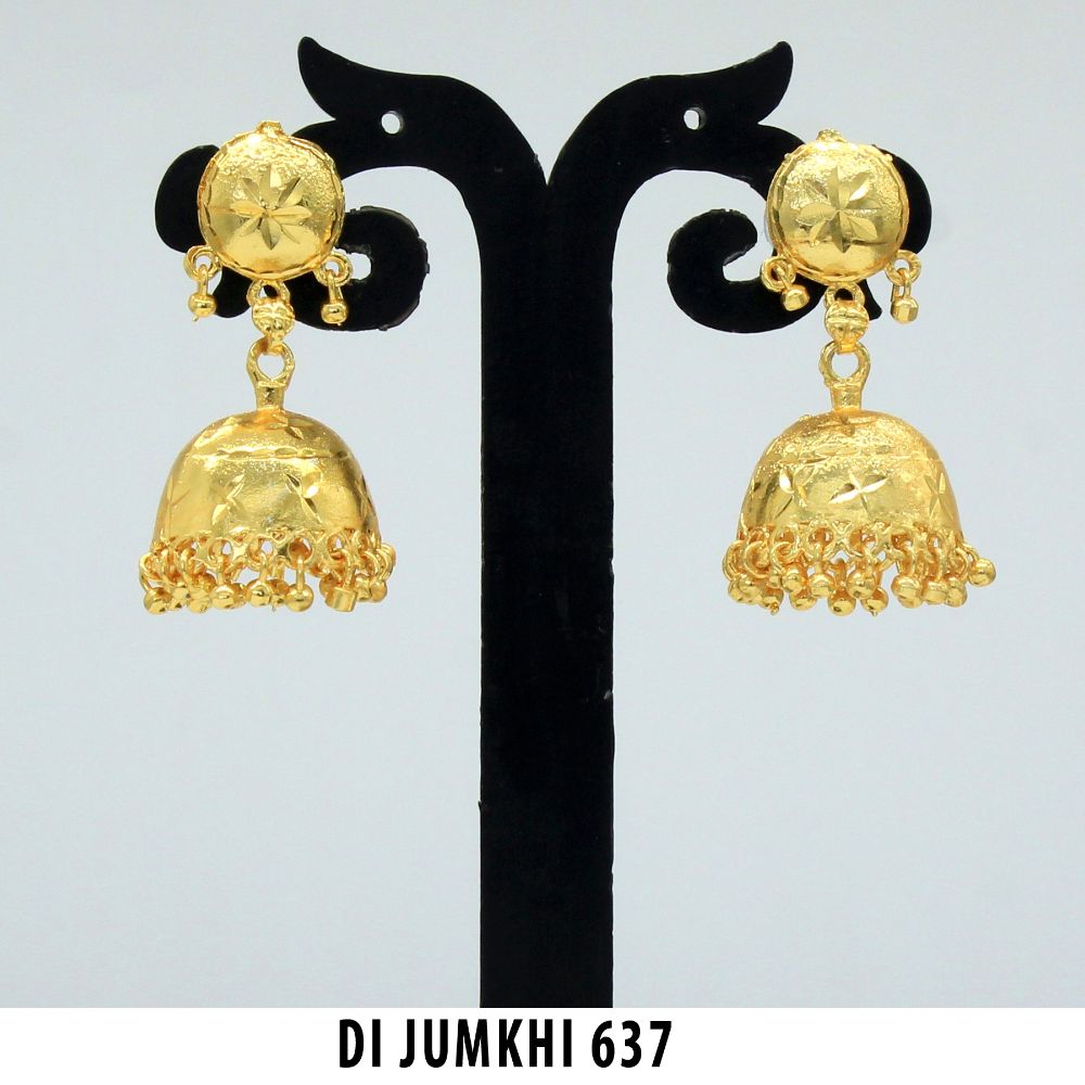 Mahavir Gold Plated Jhumki Earrings - DI Jumkhi 637