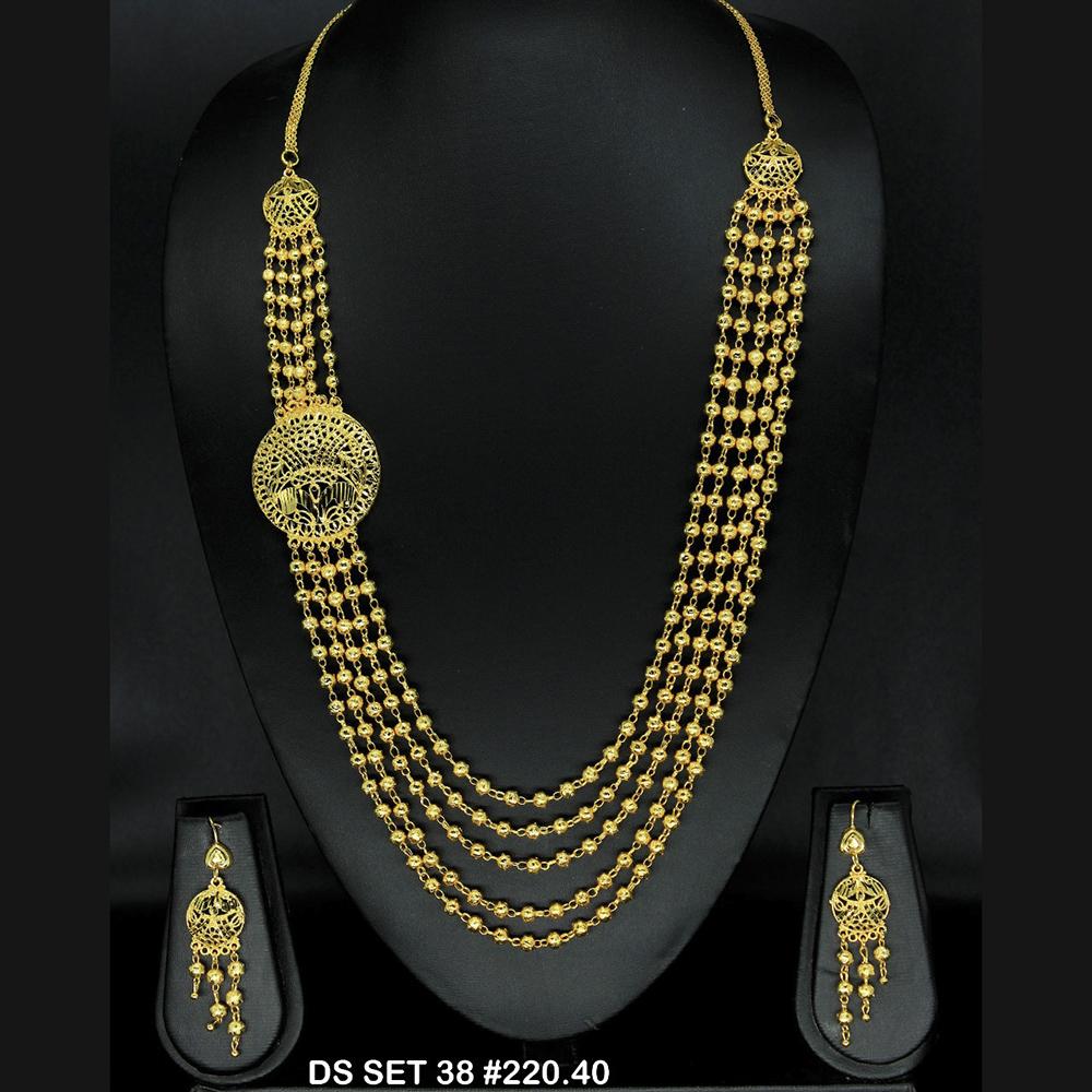 Mahavir Forming Look Gold Plated beautiful Multi Layer Necklace Set - DS SET 38