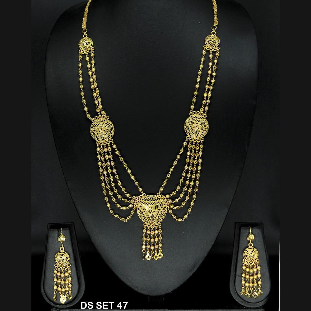 Mahavir Forming Look Gold Plated beautiful Multi Layer Necklace Set - DS SET 47