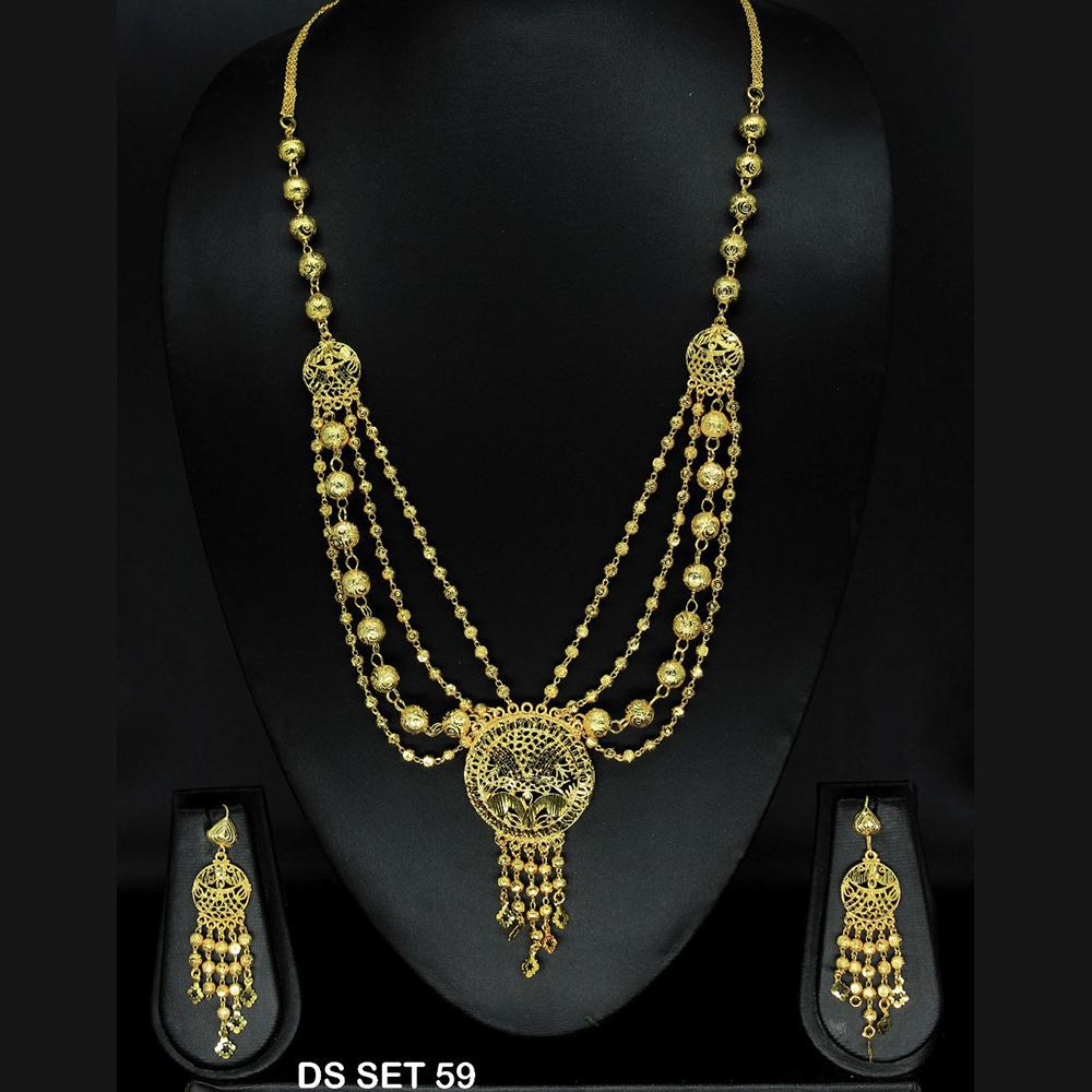 Mahavir Forming Look Gold Plated beautiful Multi Layer Necklace Set - DS SET 59