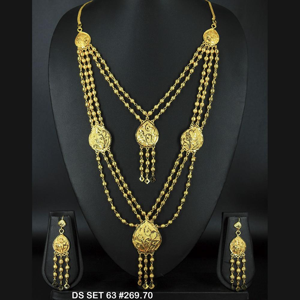 Mahavir Forming Look Gold Plated beautiful Multi Layer Necklace Set - DS SET 63