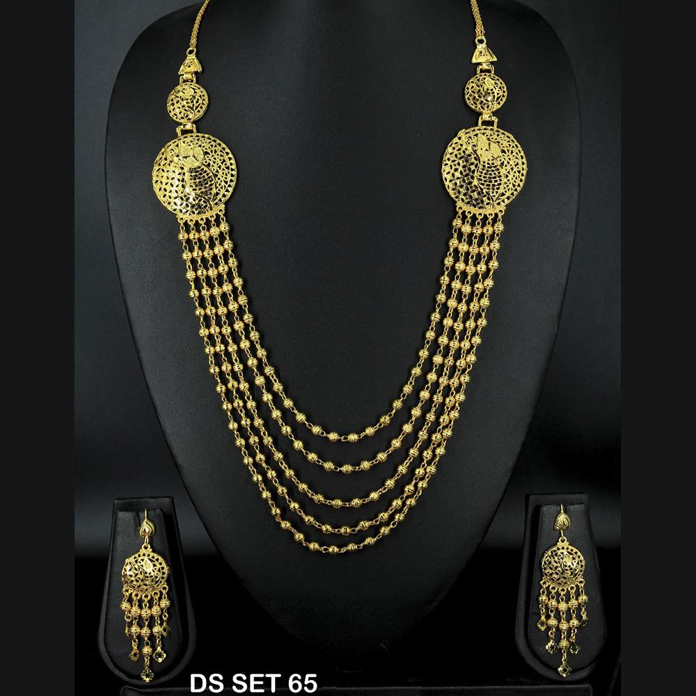 Mahavir Forming Look Gold Plated beautiful Multi Layer Necklace Set - DS SET 65