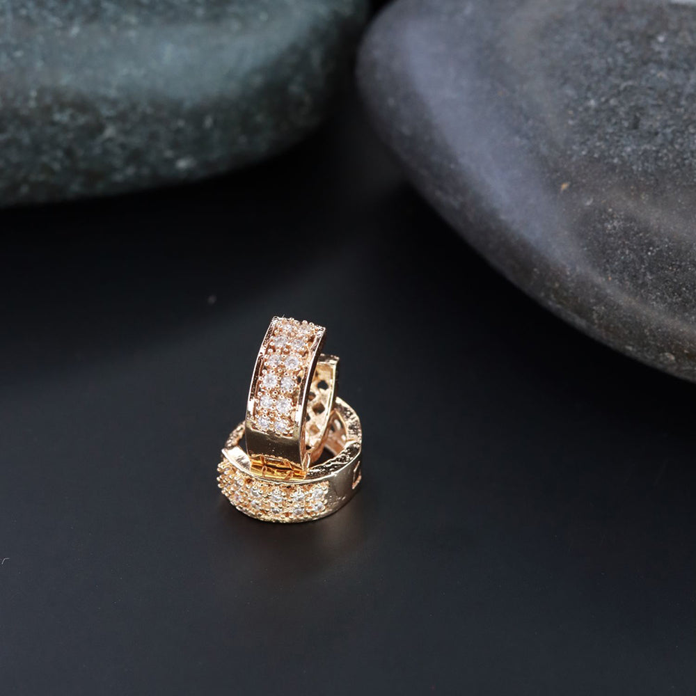 Etnico Valentine's Special Rose Gold-Plated AD Stone Contemporary Studs Earrings for women (E2966)