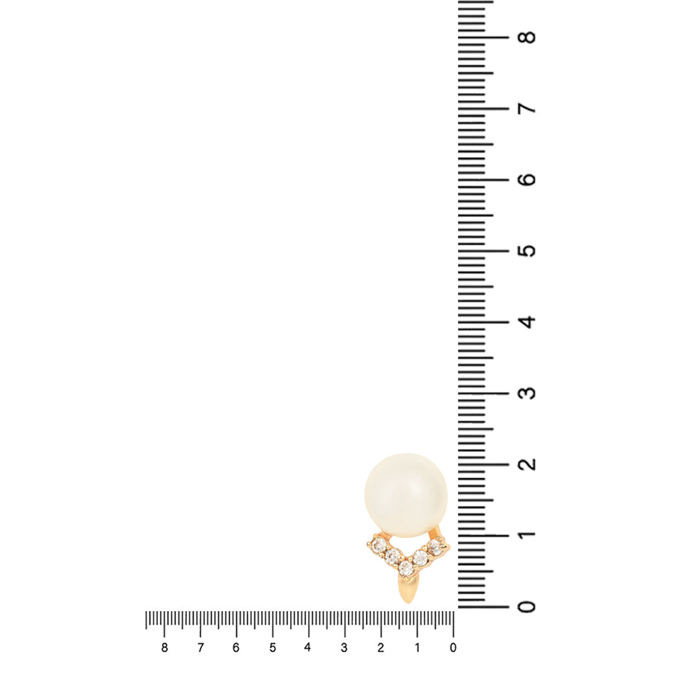 Etnico Valentine's Special Rose Gold -Plated & White Contemporary Studs Earrings for Women (E2973)