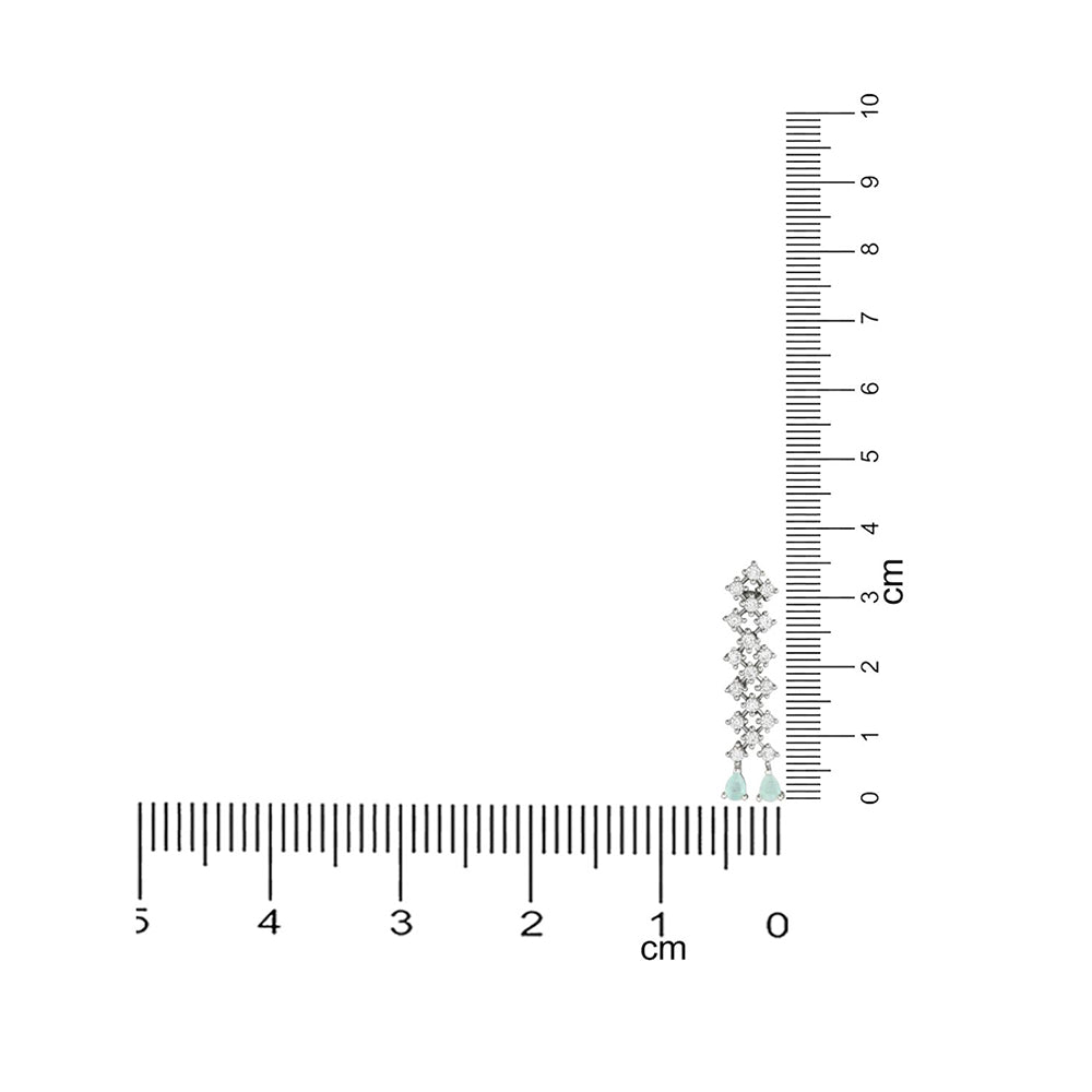 Etnico Valentine's Special Silver Plated Glittering Crystal AD Stone Dangle & Drop Earrings for Women & Girls (E3065ZMin)