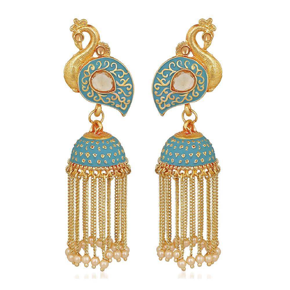 Peacock hot sale shaped earrings