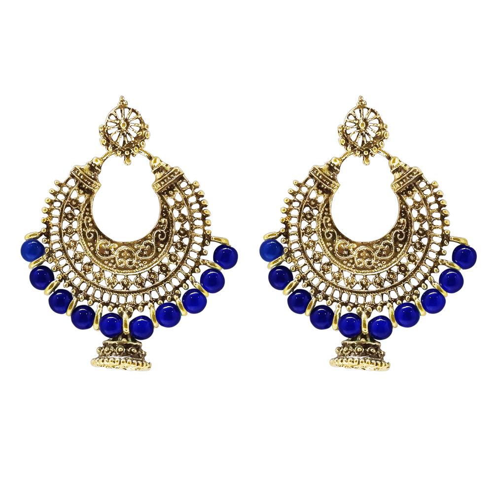 Jeweljunk Beads Antique Gold Plated Dangler Earrings - 1311004A