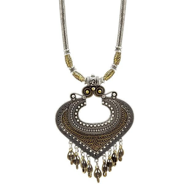 Jeweljunk 2 Tone Plated Boho Necklace - 1111005
