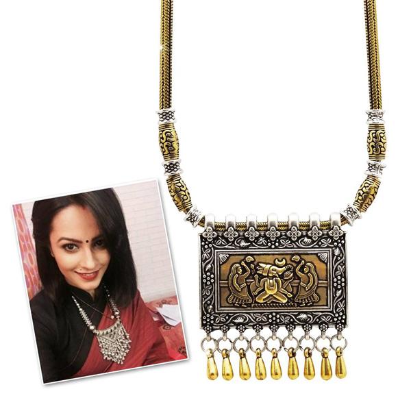 Jeweljunk Zinc Alloy 2 Tone Plated Boho Necklace - 1111007