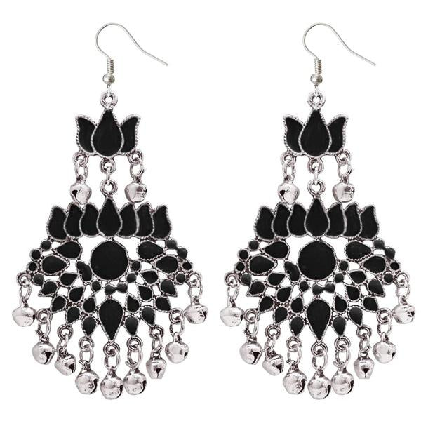 Jeweljunk Black Meenakari Afghani Earrings - 1311040C