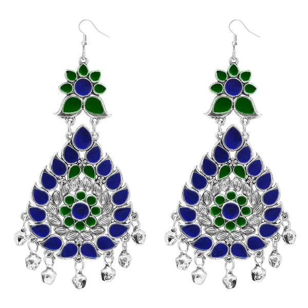 Jeweljunk Blue Meenakari Afghani Dangler Earrings - 1311060J
