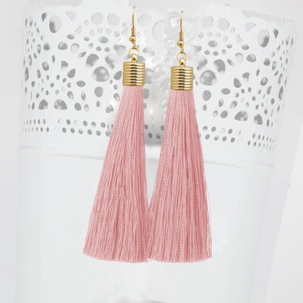 Jeweljunk Pink Thread Gold Plated Earrings - 1310934F