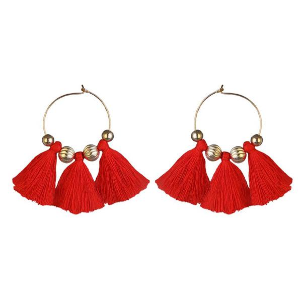 Red clearance string earrings